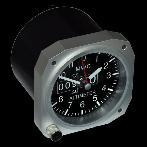 Limited Edition Replica Altimeter Instrument Desk Clock in Aluminium Finish