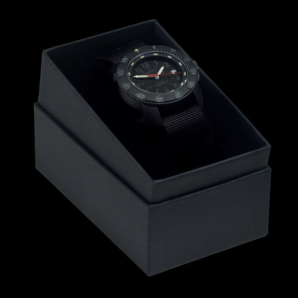 MWC P656 Latest Model Titanium Tactical Series Watch with Subdued Dial, GTLS Tritium and Ten Year Battery Life (Date Version)