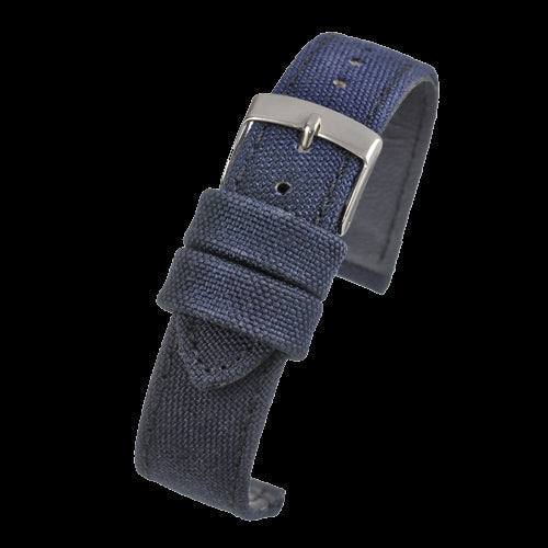 2 Piece Retro Pattern 20mm Canvas Military Watch Strap in Blue - The Ideal Durable Fabric Strap for Military Watches