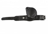 20mm Black 1950s Pattern Leather Military Watch Strap with Protective Face Cover