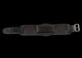 Black 1950s Pattern Leather Military Watch Strap in 18mm and 20mm